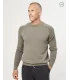 Pull tricoté pure laine mérinos pour homme gris et vert 