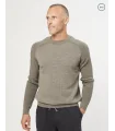 Pull homme fin en pure laine mérinos gris, kaki