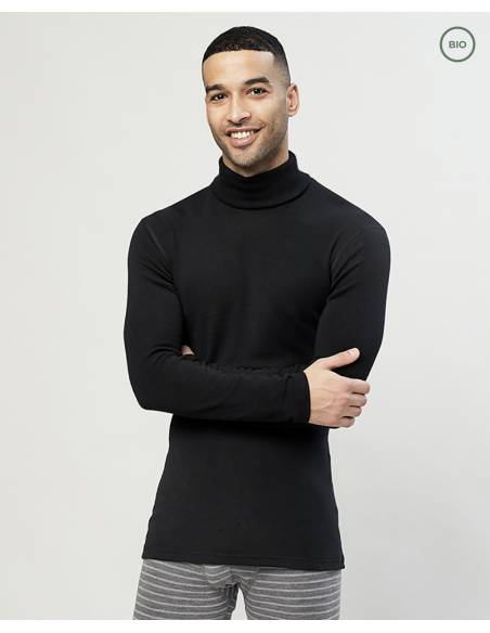 Maillot col roulé en pur mérinos 