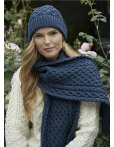 Mujer gorro de lana y cachemire grande puntos