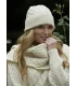 Extra soft pure merino wool hat with a heart pattern