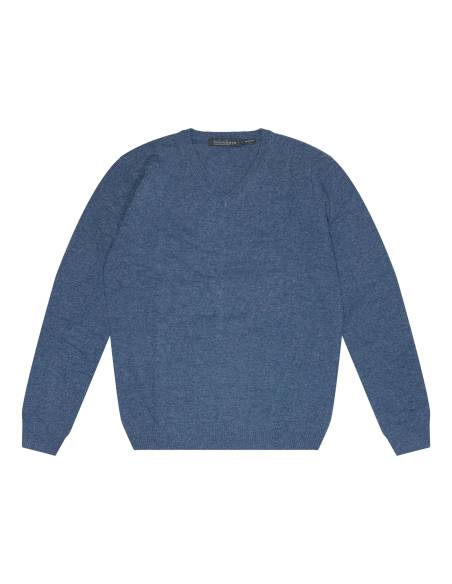 Pull fin Homme col V pure laine d'agneau