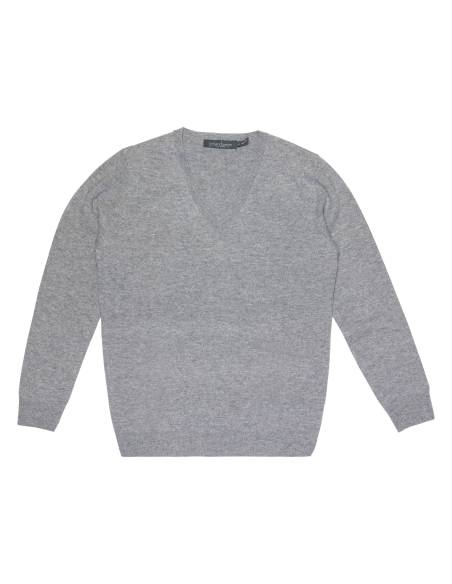 Women's fine V-neck sweater in pure merino wool special offer