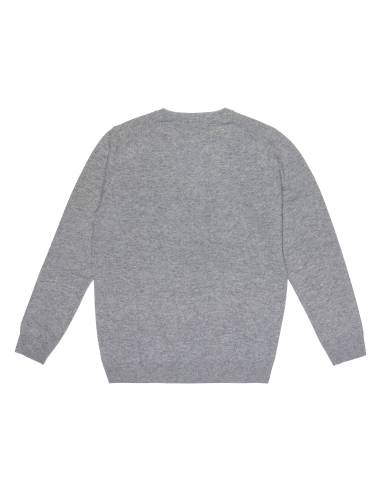 Jersey fino de mujer con cuello de pico en pura lana merino oferta especial