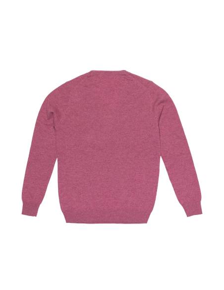 Jersey fino de mujer con cuello de pico en pura lana merino oferta especial