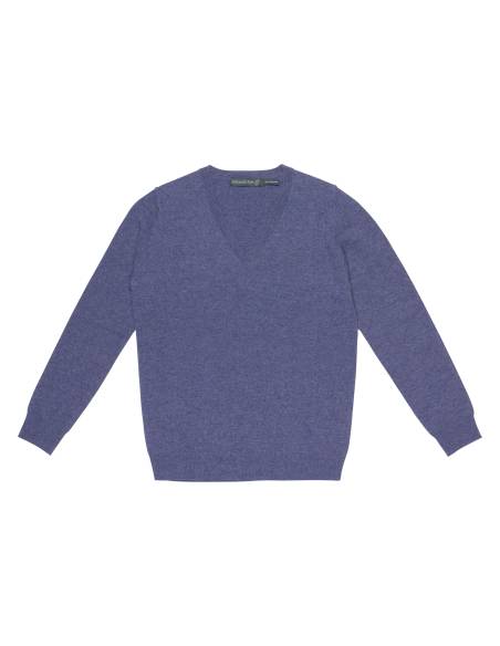 Women's fine V-neck sweater in pure merino wool special offer