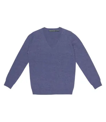 Women's fine V-neck sweater in pure merino wool special offer
