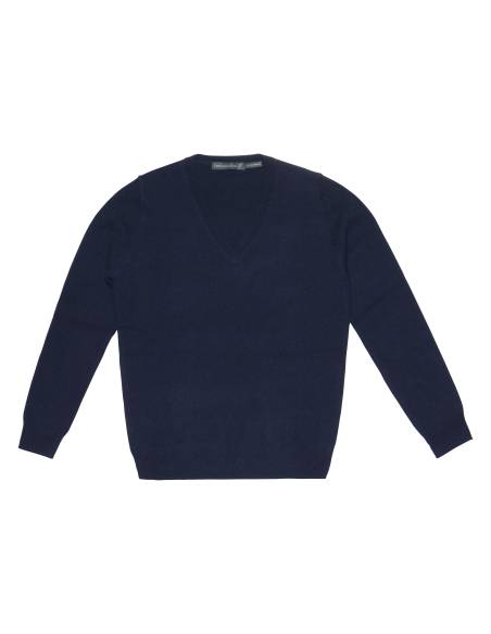 Women's fine V-neck sweater in pure merino wool special offer