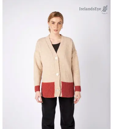 Pull  ras col montant cheminée vert ou rouge triocolor en laine tricoté