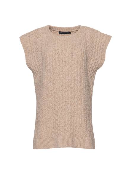 Green or red tri-colour wool high neck jumper