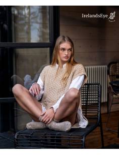 Green or red tri-colour wool high neck jumper