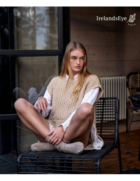 Green or red tri-colour wool high neck jumper