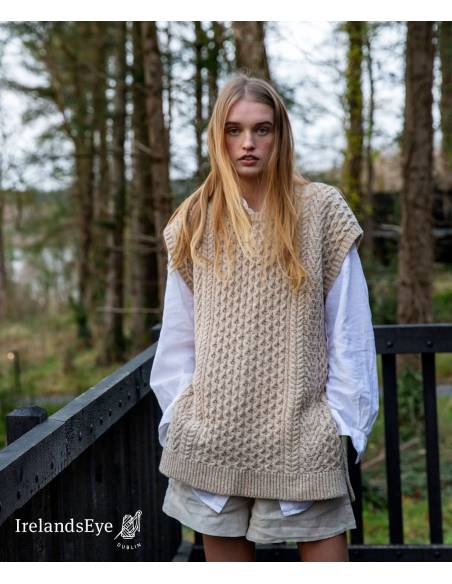 Green or red tri-colour wool high neck jumper