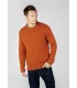 Nordic crew neck jumper with coloured piping for men in wool cashmere