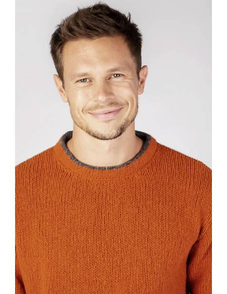 Jersey nórdico de cuello redondo para hombre