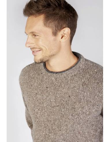 Jersey nórdico de cuello redondo para hombre