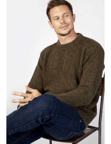Nordic jumper Men's crew neck honeycomb