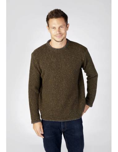 Jersey nórdico de cuello redondo para hombre