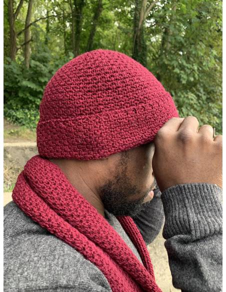 Pure merino wool hat with honeycomb sides for men and women