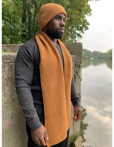 Pure merino wool honeycomb scarf