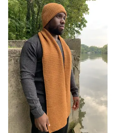 Pure merino wool honeycomb scarf