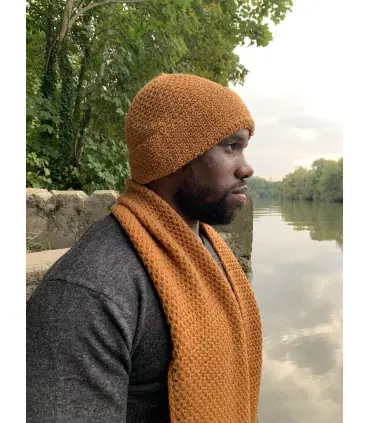 Pure merino wool honeycomb scarf