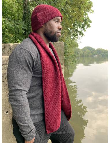 Schal aus reiner Merinowolle mit wabenförmigen Seiten