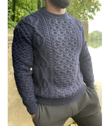Nordischer Pullover mit Rundhalsausschnitt für Männer