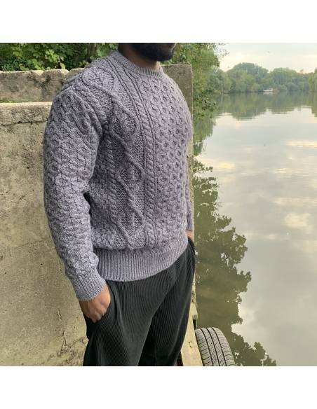 Jersey nórdico de cuello redondo para hombre
