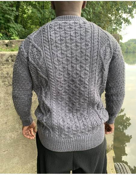 Jersey nórdico de cuello redondo para hombre