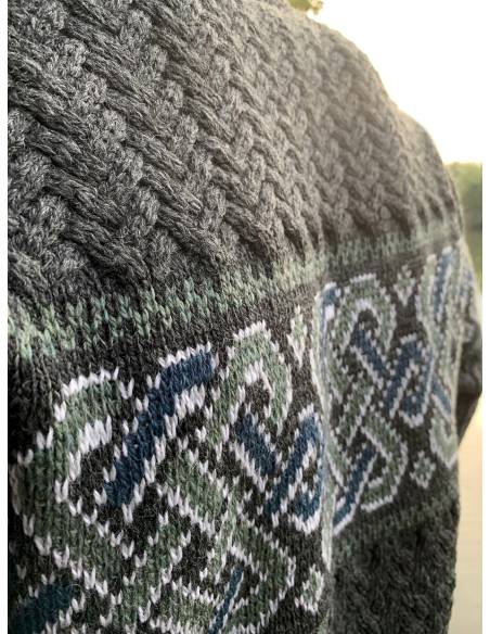 Pull Homme zip en pure laine mérinos écru ou gris foncé