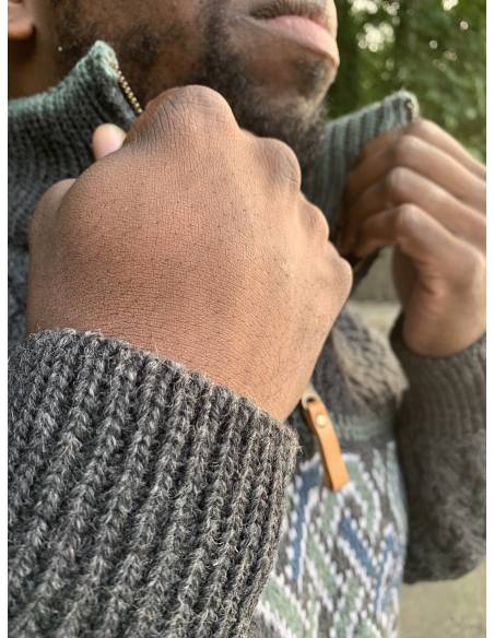 Pull Homme zip en pure laine mérinos écru ou gris foncé