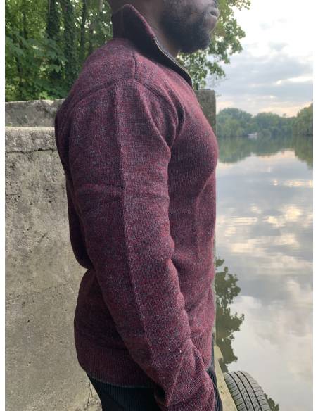 Half zip Sweater for men in pure new wool