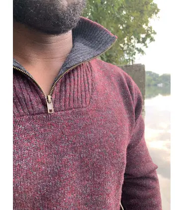 Jersey de hombre con cremallera en pura lana virgen