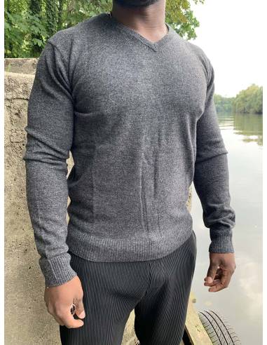 Pull fin Homme col V pure laine d'agneau offre spéciale