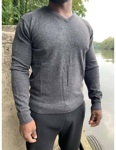 Pull fin Homme col V pure laine d'agneau offre spéciale