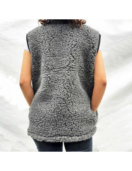 Gilet hiver pure laine avec col fermeture ZIP