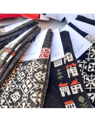 Chaussettes fantaisies de créateur Bengt and lotta motif nordique design scandinave