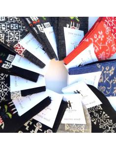 Collection de 4 chaussettes pure laine mérinos à motifs ethniques et nordiques  2