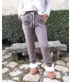 Pantalon laine mérinos femme jogging sport noir ou gris