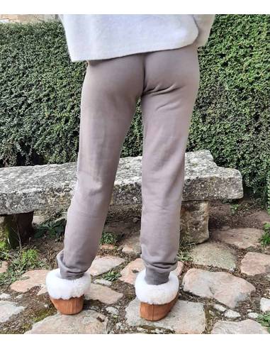 Pantalon laine mérinos femme jogging sport noir ou gris