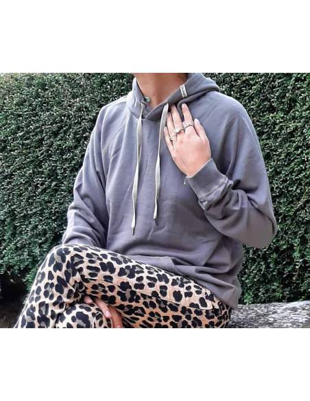 Hoodie pull à capuche unisexe pure laine mérinos orange ou noir