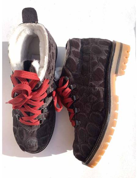 Women's snow boot hydro repellent natural York leather upper Olang