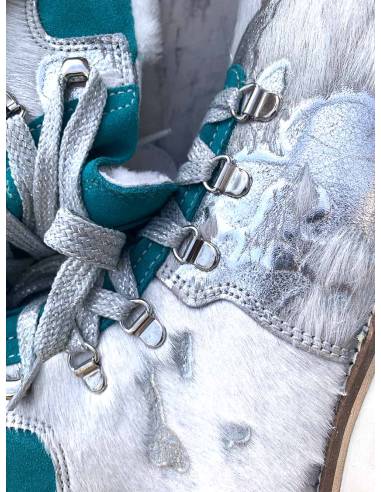 Bottines femme en cuir et fourrure chaude et tendance olang détails 