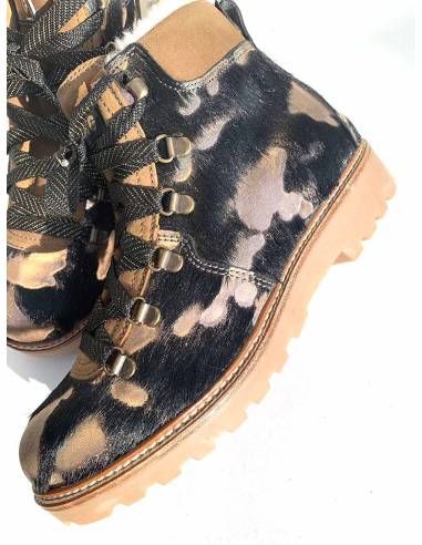 Botas de nieve de cuero, textiles impermeables para las mujeres - Olang Tania