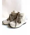 Beige Damen  Schneestiefel  für große Kälte aus echtem Schafsfell Olang Aurora.