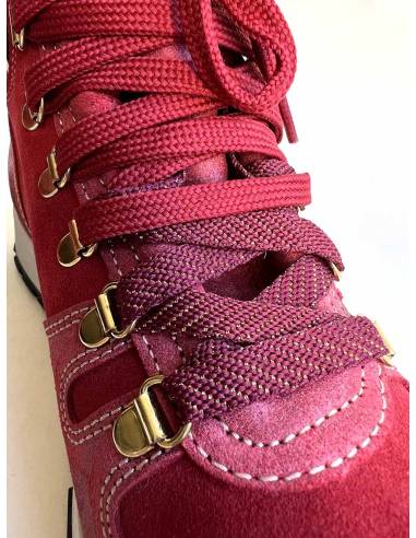 Sneakers d'hiver en peau cuir et daim de luxe à motifs ou simple pour femme - Olang bamboo rouge veritable peau rouge blanc et n