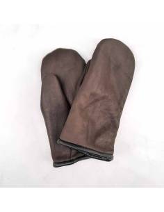 Genuine lambskin Men's Mittens sewn edges 2
