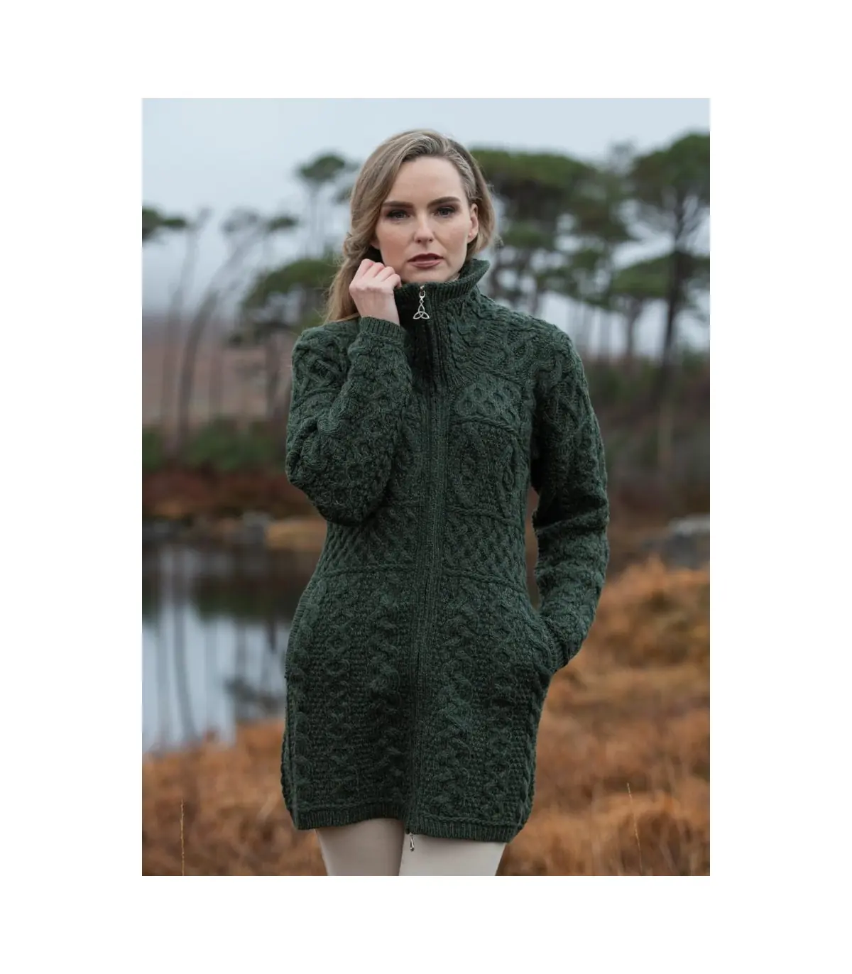 Foulard d'hiver vert kaki en laine pour homme - Chaud et confortable.