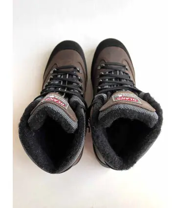 Chaussures Olang brennero fourrée en york naturelle et parre pierre marrone et noire